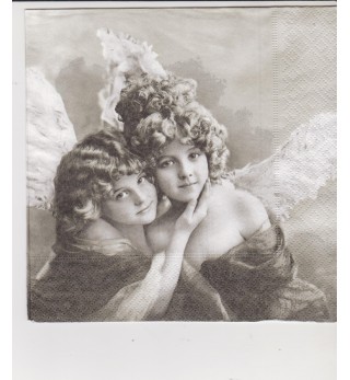 Салфетка Салфетка для декупажа винтажные ангелы 2 девочки А-14(D) (Ангелы)